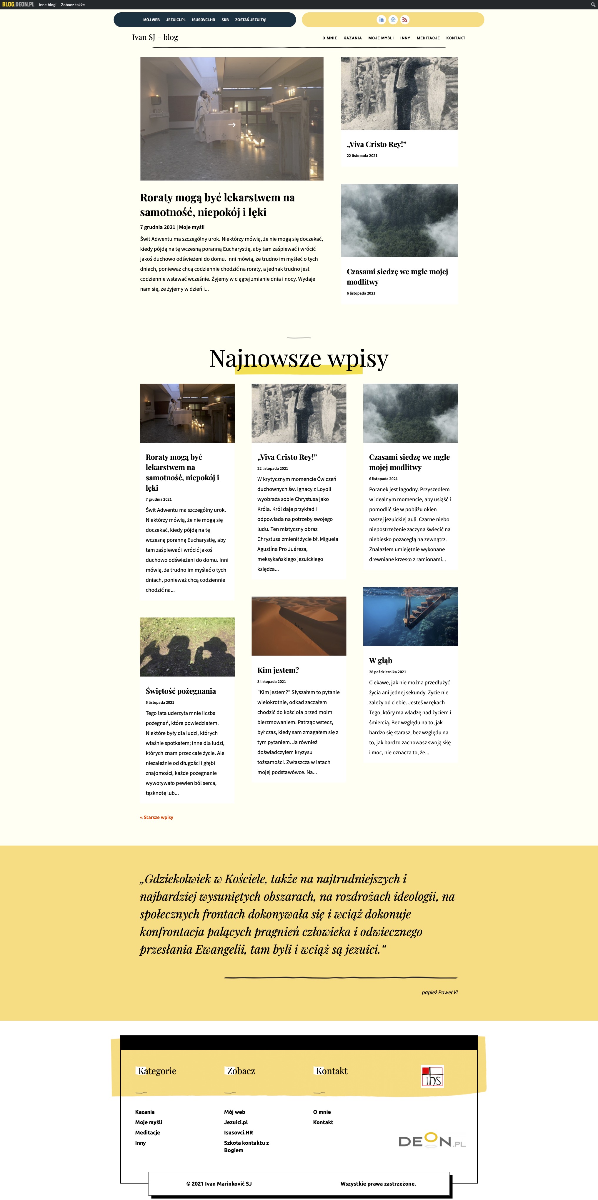 My blog on Deon.pl - Full Screenshot